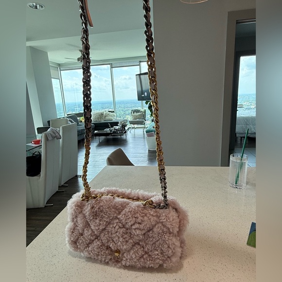 Chanel 19 Shearling Sheepskin light pink - Picture 6 of 11